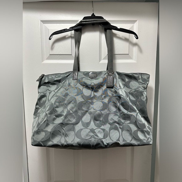 Coach Handbags - Coach Getaway Weekender Gray Signature Nylon Tote